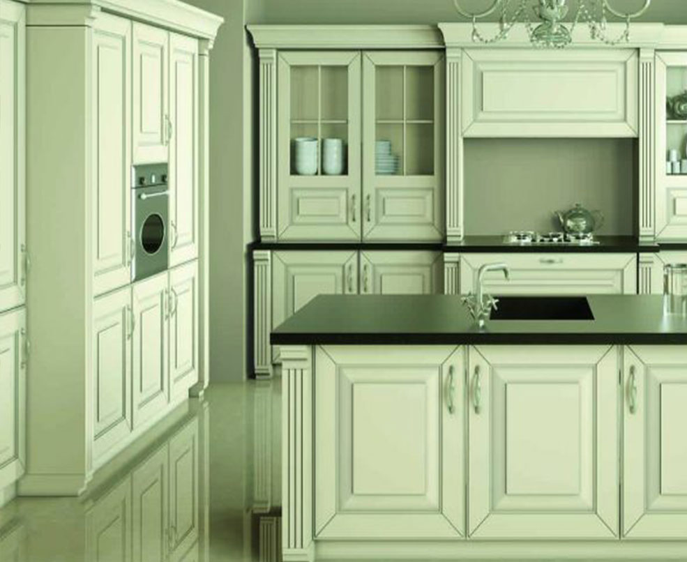 Cocina con muebles de madera